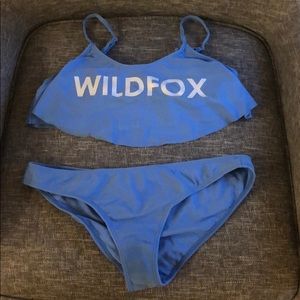 Wildfox blue bikini with print